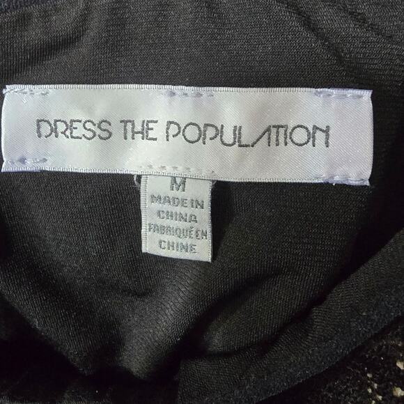 Dress The Population Tori Lace Overlay Body-Con Dress Size M - Picture 4 of 7